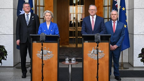 Australian farmers protesting the trade deal