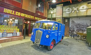 Old can and shopfront inside the Streetlife Museum of Transport