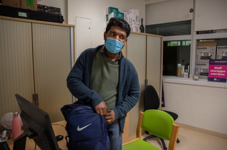 The end of a 12-hour shift for Sebastian. His shift officially starts at 8am but he is there ahead of time. It officially ends at 8.30pm but in reality he often leaves the hospital anywhere between 9.30pm and 10pm