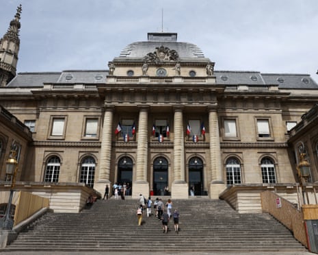 Exterior view of the Paris Courthouse before the start of the hearing for the verdict in the appeal trial of French far-right leader Marine Le Pen.