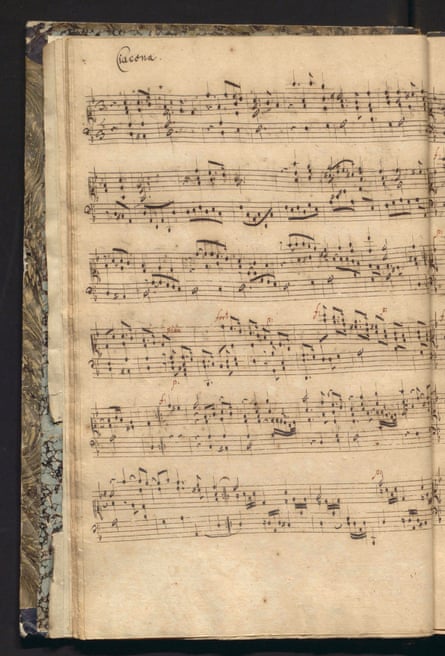 A page from the manuscript of Bach’s Chaconne in G minor BWV 1179.