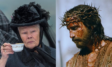 Queen and king of the screen … Judi Dench as Victoria and Jim Caviezel as Jesus.