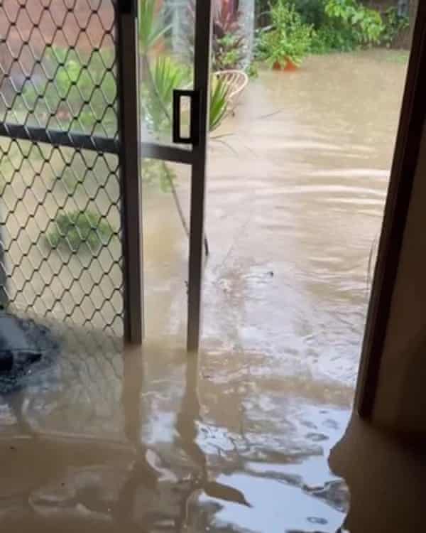 Flood water inside a home