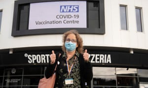 Sue Jones, a retired NHS health worker, was one of the first to be vaccinated.