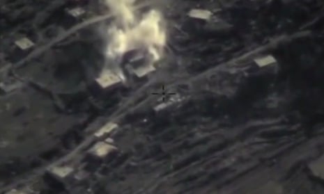 Russian defence ministry website footage of an airstrike in Syria