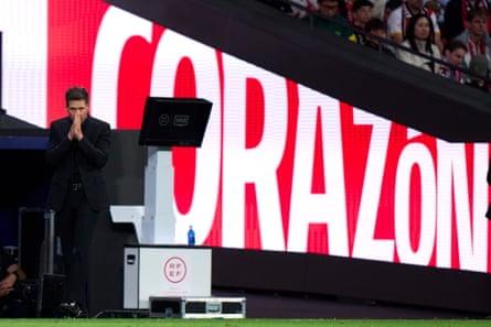 Diego Simeone can barely watch during Atlético’s win over Rayo