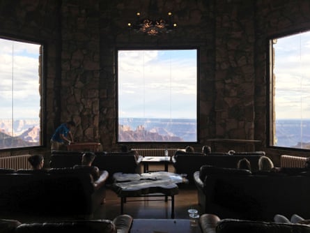 The view from the Grand Canyon Lodge before it burned down.
