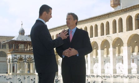 Bashar al-Assad with Tony Blair at the Omayyad Mosque in Damascus