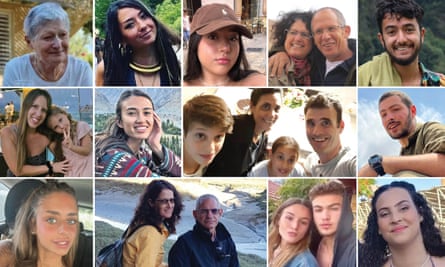 A composite image of some of the hostages taken by Hamas