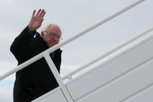 Bernie Sanders, on a different plane.