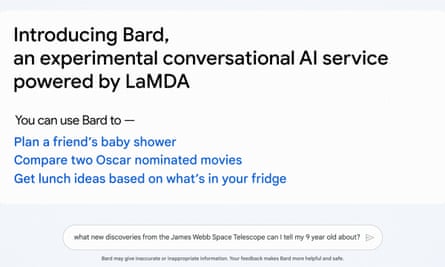 Google’s announcement of its Bard AI chatbot.