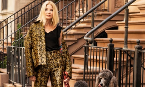 Candace Bushnell and two dogs