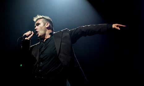 British singer Morrissey performs on Arena Stage during the Roskilde Festival