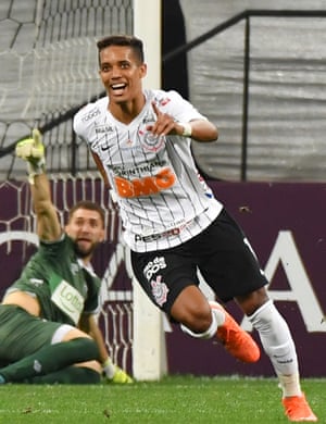 Pedrinho in action for Corinthians in Brazil.