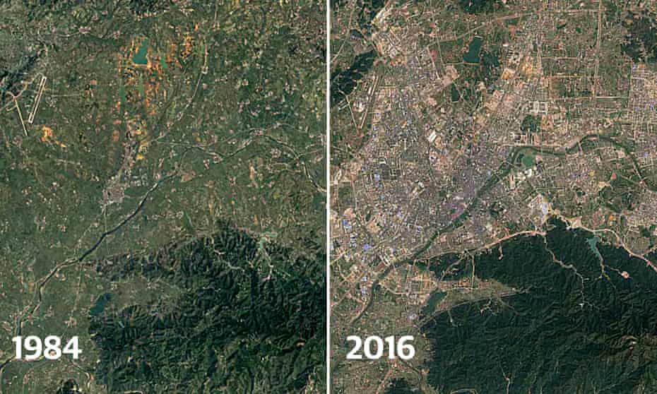 The Great Sprawl Of China Timelapse Images Reveal 30 Year Growth Of Cities Cities The Guardian