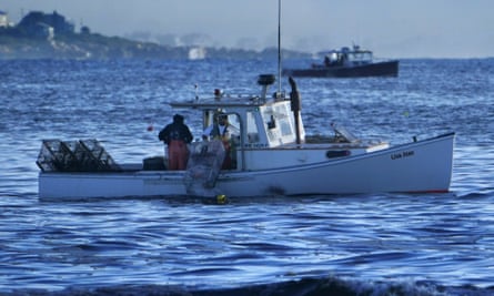 Lobstermen off the coast of Kennebunkport, Maine.