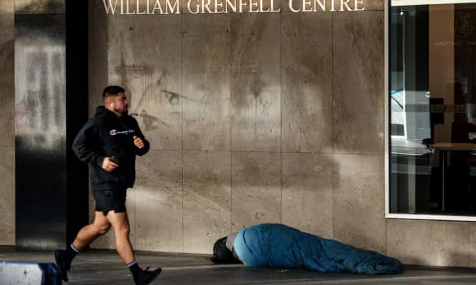 A person sleeping rough in Adelaide