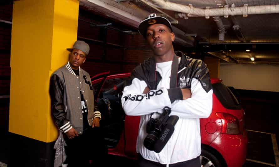 Jamal Edwards, right, filming in an Acton car park in west London, 2011.