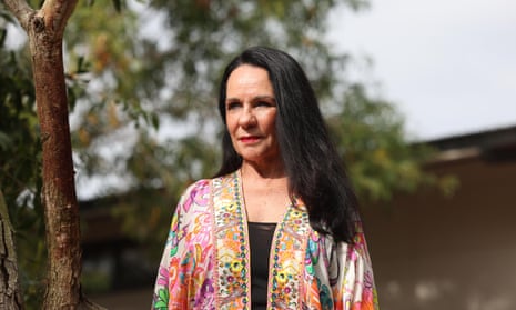 Linda Burney wears a colourful jacket in a remote setting