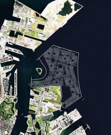 The original plans for Lynetteholm’s position in Copenhagen harbour. A bigger island, further from the Trekroner Fort was announced in August 2019.
