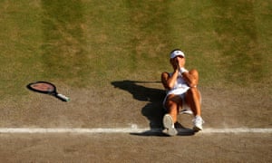 Angelique Kerber celebrates her victory over Serena Williams.