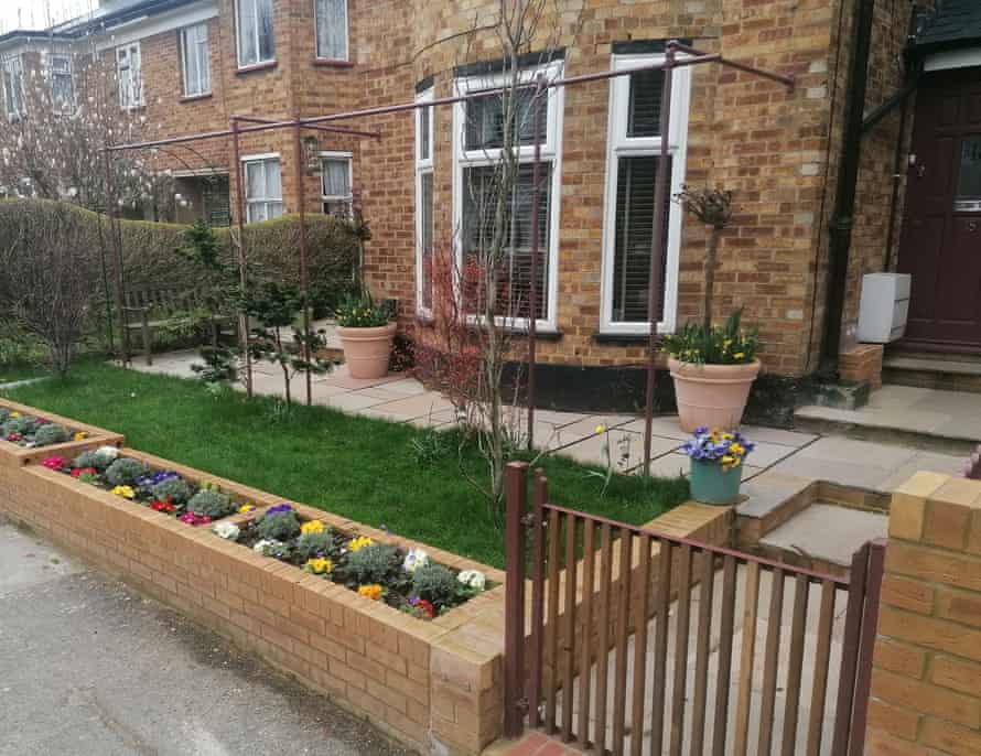 Daniel Spring’s front garden, with raised bed where the front wall was