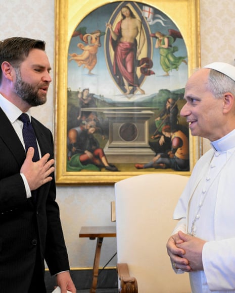 Vance meeting Leo at the Vatican on 19 May 2025