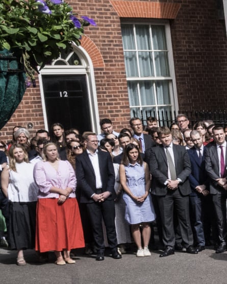 Members of the group watching Starmer in Downing Street