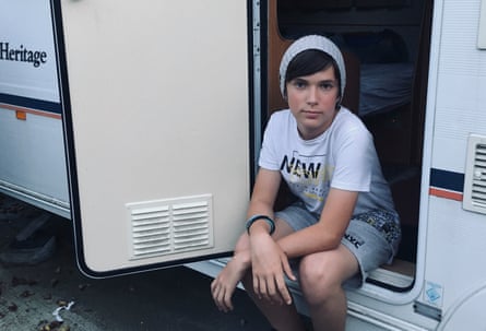 13-year-old Keagan Vowels spent months living in a camper van with his siblings and parents in his cousins front yard in Crawley, England.