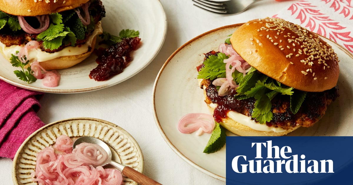 Georgina Hayden's recipe for red curry chicken and courgette burgers