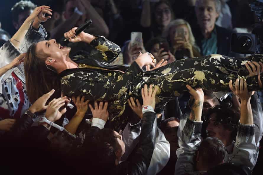 David during the finale of X Factor Italia in 2017.
