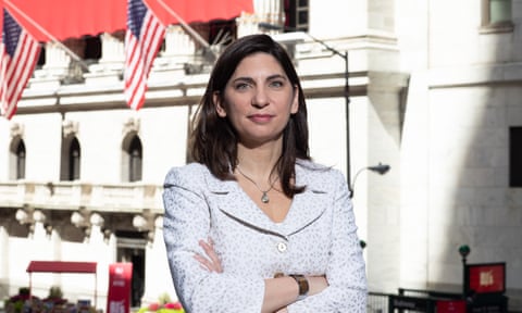Stacey Cunningham outside the New York Stock Exchange