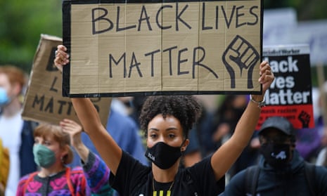 Black Lives Matter supporters at the inaugural Million People March march in London in August.