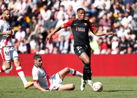 Anthony Martial in action for Sevilla at Rayo Vallecano last weekend