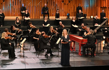 Soprano Rowan Pierce with the Academy of Ancient Music directed from the keyboard by Richard Egarr at the Barbican, 19 December 2020.