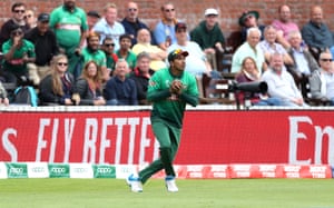 Bangladesh’s Soumya Sarkar catches out West Indies’ Nicholas Pooran.