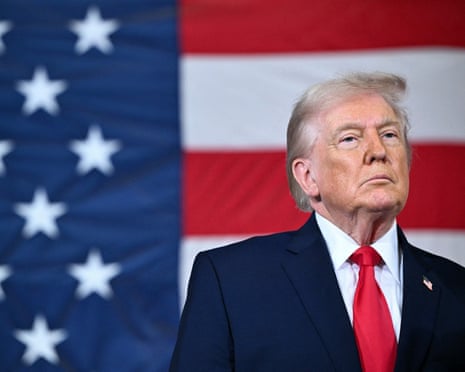 President Donald Trump in North Carolina, on 13 February.