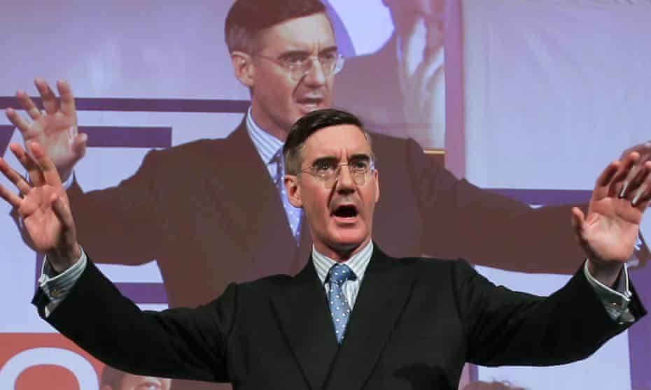 Jacob Rees-Mogg addresses the pro-Brexit Leave Means Leave campaign