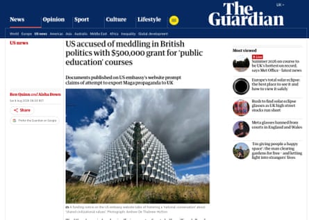Guardian website screengrab