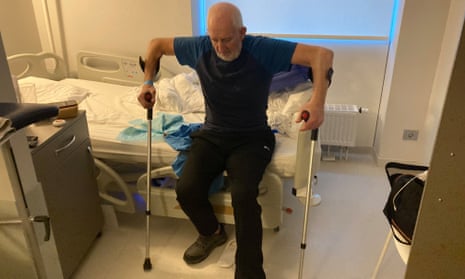 Stuart Yeandle, 70, from Wales, has had a total hip replacement at the Nordorthopaedics clinic in Kaunas, Lithuania, this month.