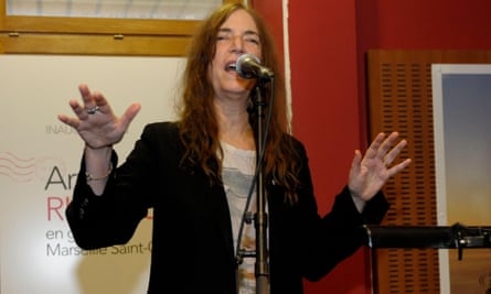 Patti Smith at Saint Charles station in Marseille, where she named a waiting room for poet Arthur Rimbaud.
