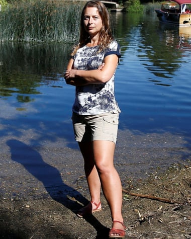 Prof Hannah Cloke on the banks of the River Thames in Sonning, Berkshire.