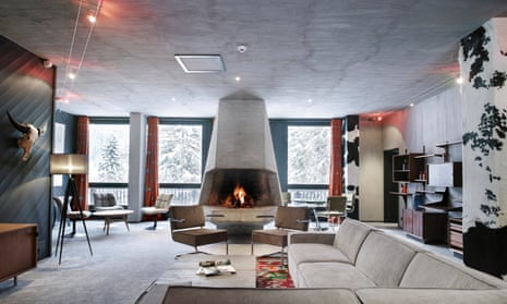 The lounge at Terminal Neige Totem at the Flaine ski resort in the French Alps