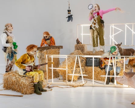 Peter Brombacher, Leo Gobin, Stefan Merki, Damian Rebgetz and Julia Riedler in Farm Fatale.