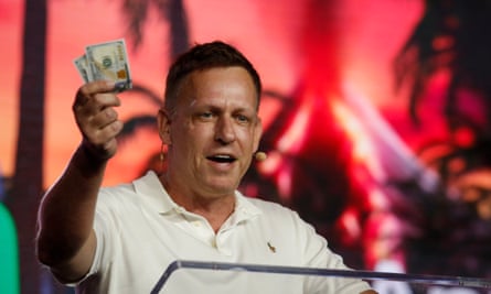 Peter Thiel, cofounder of Palantir, at the Bitcoin 2022 Conference in Miami.