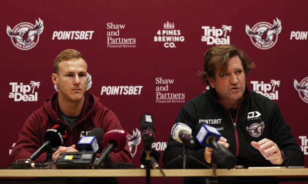 Daly Cherry-Evans and Des Hasler on Tuesday.