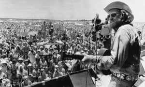 Willie Nelson opening the July 4th Picnic music festival in 1974.