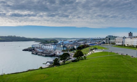 View of Plymouth from the top of Smeaton’s Tower.