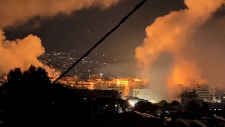 Israel strikes Lebanon after Iran ally Hezbollah fires missiles over border | Lebanon | The Guardian