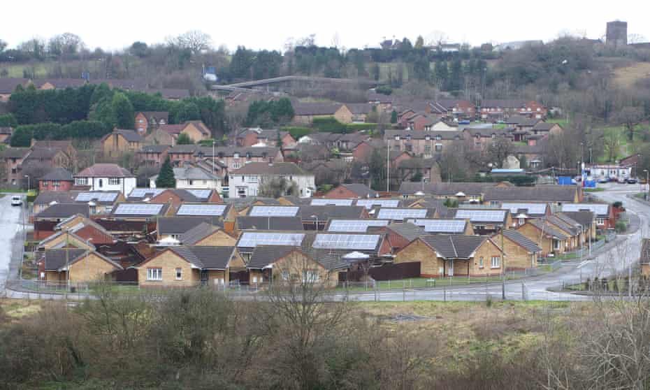 Council houses in Newport, south Wales, fitted with solar panels
